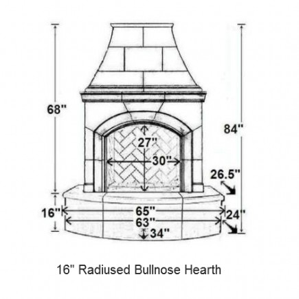 016 radiused bullnose hearth