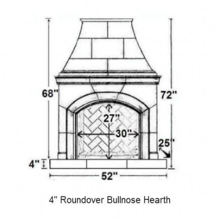 4 roundover bullnose hearth