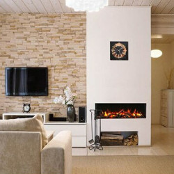 amantii 40 tru view slim 3 sided electric fireplace decor