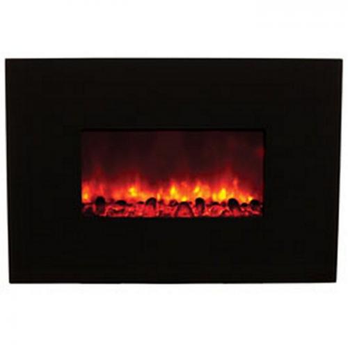 38" Electric Fireplace w/ Black Glass