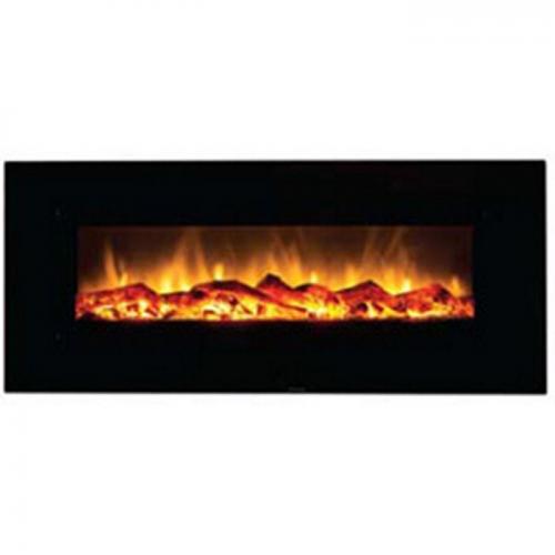 50" Electric Fireplace w/Black Glass