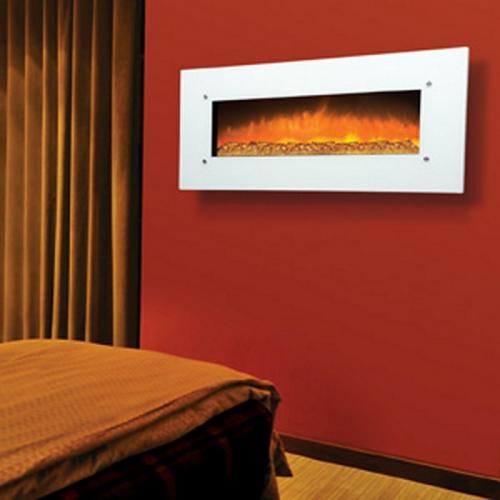 50 Electric Fireplace w/White Glass