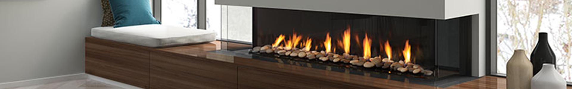 Multi Sided Modern Gas Fireplace