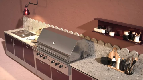 heritage style european indoor kitchen red marble