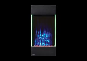 shown with blue flame color red ember bed lights and accent side lights on green