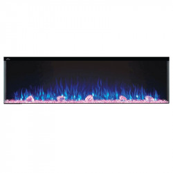 trivista 60 3 sided shown with blue flame and pink ember bed