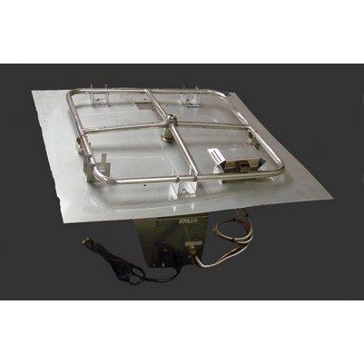 18" Flat Square SS 90k BTU Fully Assembled Fire Pit