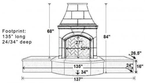 137" Extended Bullnose Hearth