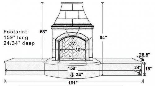 161" Extended Bullnose Hearth