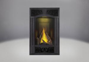 phazer log set traditional facing kit pewter finish mirro flame porcelain reflective radiant panels night light