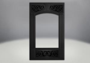 traditional facing kit in painted metallic black finish with painted metallic black ornamental insets