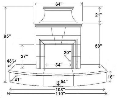 110" Radiused Bullnose Hearth