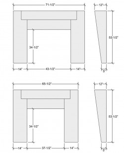 slanted mantel design