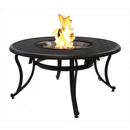 Black Glass Fire Pit Table