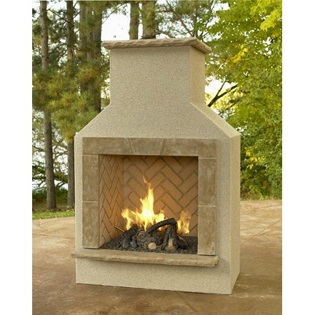 San Juan Fireplace with LP Log Set - Tan