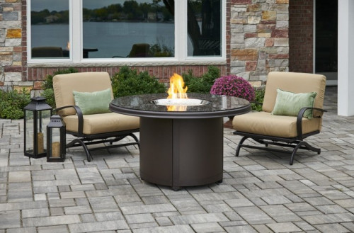 Brown Granite Beacon Chat Height Gas Fire Pit Table