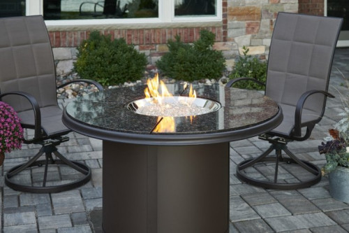 Brown Granite Beacon Dining Height Gas Fire Pit Table