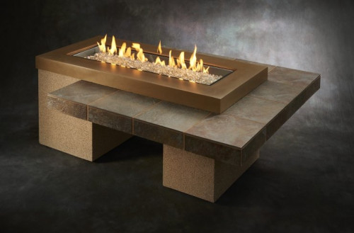 Brown Uptown Linear Gas Fire Pit Table