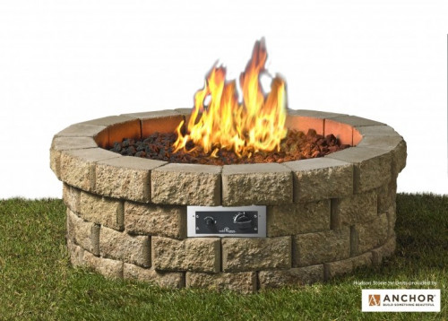 Round 46 Hudson Stone™ Gas Fire Pit Kit