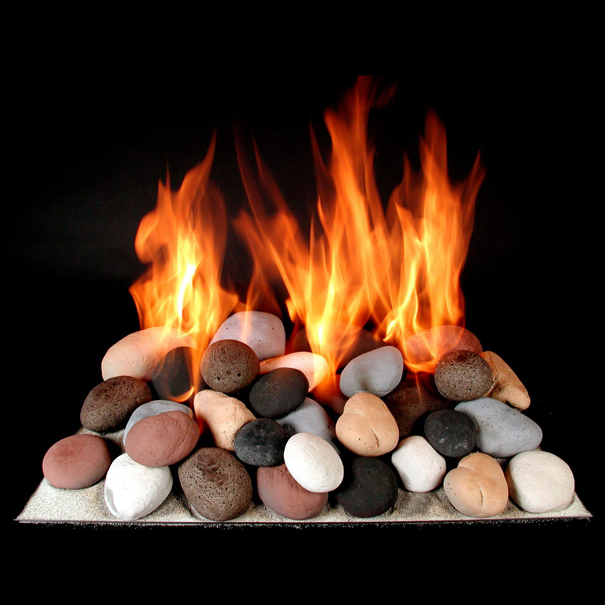 Ceramic Fire Stones Set, Heat Resistant Stones For Fire Pit
