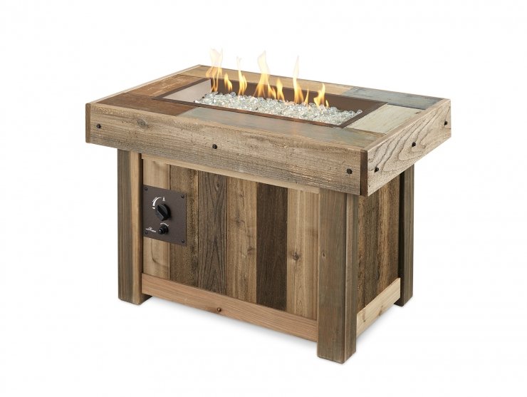Vintage Rectangular Gas Fire Pit Table