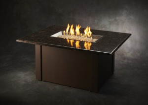Brown Grandstone Rectangular Gas Fire Pit Table