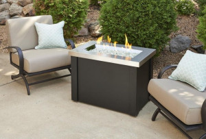 Stainless Steel Providence Rectangular Gas Fire Pit Table