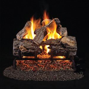 Vented Burnt Rustic Oak Gas Logs
