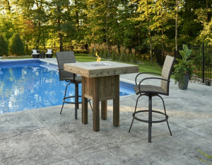 Westport Square Pub Height Gas Fire Pit Table (Intrigue Outdoor Lantern)