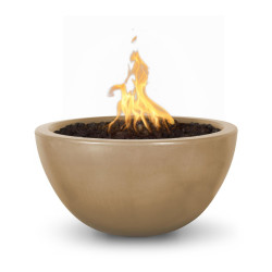 luna gfrc fire bowl 30 inch brown