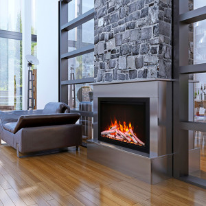 AMANTII TRD 33″ Traditional Series Electric Fireplace